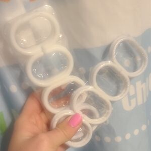 White Curtain Rings Set